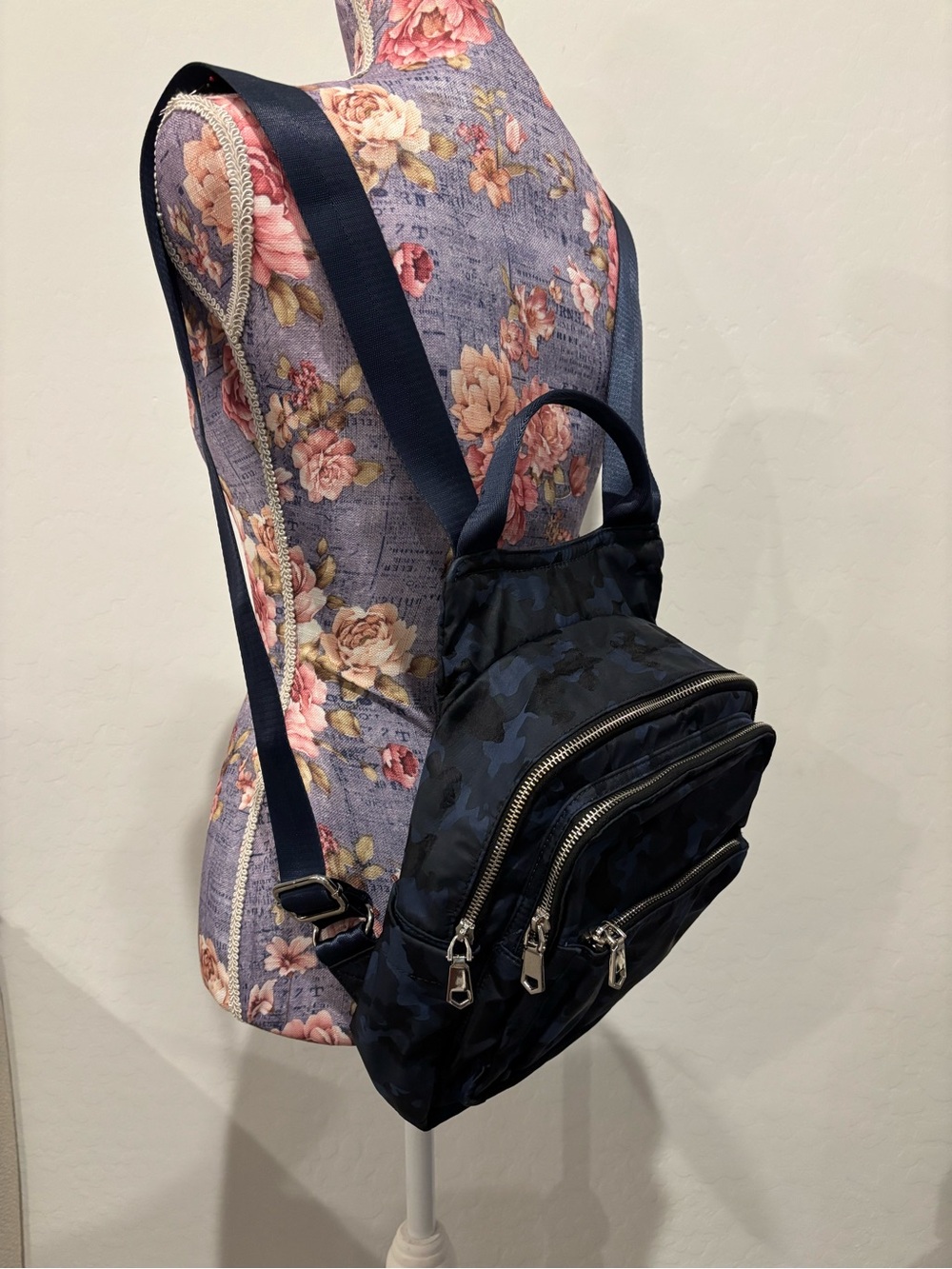 Sol and Selene Navy Camo nylon Mini Backpack